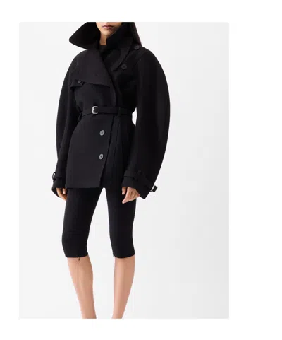 Jacquemus Womens Black Ovalo Court Belted Stetch-woven Trench Coat