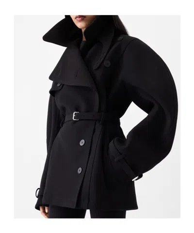 Jacquemus Womens Black Ovalo Court Belted Stetch-woven Trench Coat