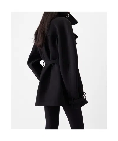 Jacquemus Womens Black Ovalo Court Belted Stetch-woven Trench Coat