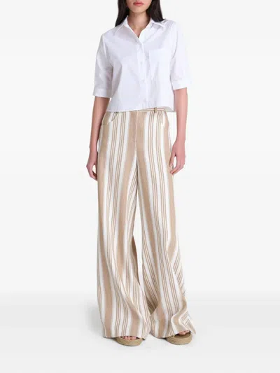 Twp Next Ex Cropped Shirt In Superfine Cotton In Animal Print