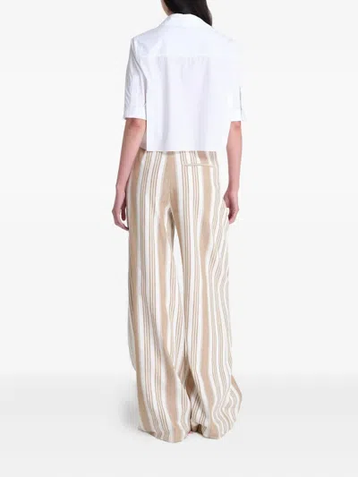 Twp Next Ex Cropped Shirt In Superfine Cotton In Animal Print