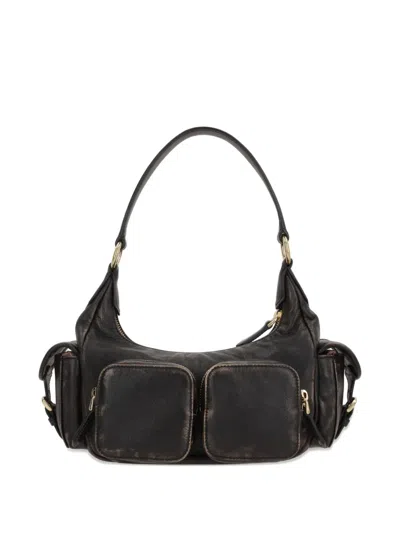 Miu Miu Lambskin Tote Bag In Brown