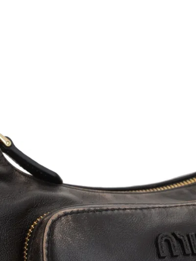 Miu Miu Lambskin Tote Bag In Brown