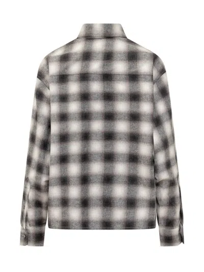 Des_phemmes Des Phemmes Shirt In Plaid With Rhinestones In Gray
