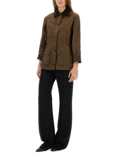 Barbour Corduroy Collar Coat Flap Pockets In Multi