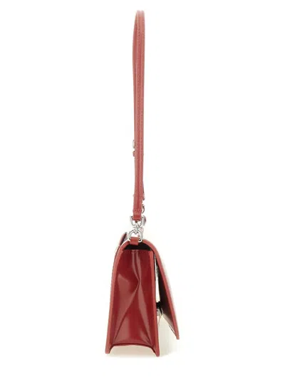 Marc Jacobs The Mirror Shoulder Shoulder Bag In Bordeaux Leather In Pink