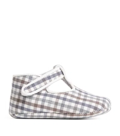 Pepa London Check T-bar Pram Shoes In Multi