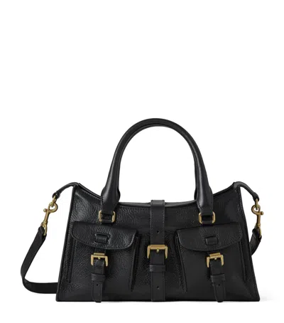 Mulberry Small Roxanne High Shine Leather Crossbody Bag In Black