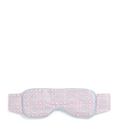 Daniel Hanson Silk Daisy Medallion Jacquard Eye Mask In Pink