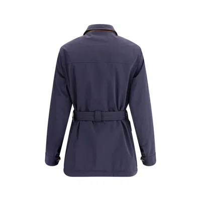 Brunello Cucinelli Men Membraned Nylon Saharan Jacket In Blue