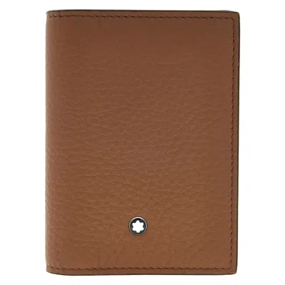 Montblanc Caramel Grain Leather Card Holder In Brown