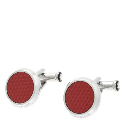Montblanc Meisterstuck Red Cufflinks In Silver