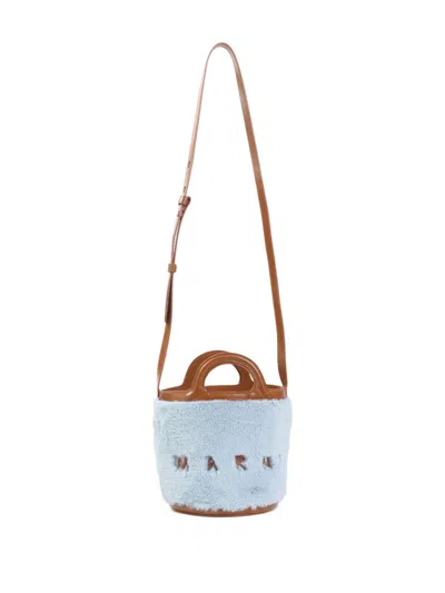 Marni Plush Bucket Handbag With Adjustable Strap In Pink