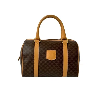 Pre-owned Celine Brown Leather Pvc Boston Bag Handbag ()