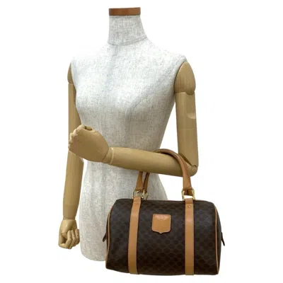 Pre-owned Celine Brown Leather Pvc Boston Bag Handbag ()