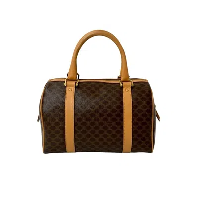 Pre-owned Celine Brown Leather Pvc Boston Bag Handbag ()