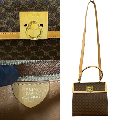 Pre-owned Celine Brown Leather Pvc Handbag Shoulder Bag ()