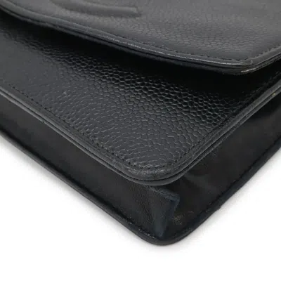 Pre-owned Chanel Black Grained Calfskin Pochette Shoulder Bag ()