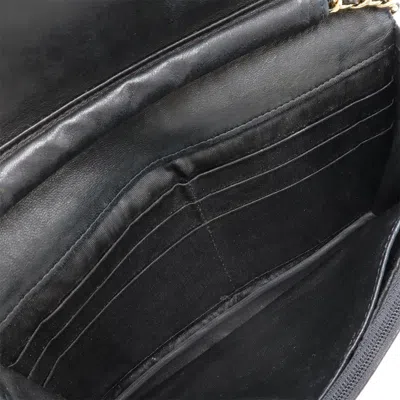 Pre-owned Chanel Black Grained Calfskin Pochette Shoulder Bag ()
