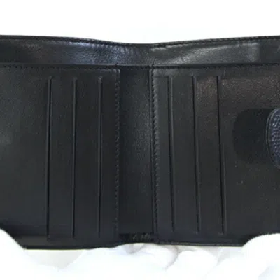Pre-owned Chanel Black Grained Calfskin Wallet (bi-fold) ()