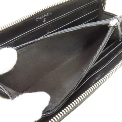 Pre-owned Chanel Black Leather Long Wallet (bi-fold) ()