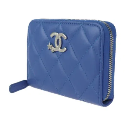 Pre-owned Chanel Blue Leather Coin Purse/coin Case ()