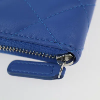 Pre-owned Chanel Blue Leather Coin Purse/coin Case ()