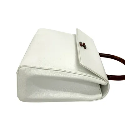 Pre-owned Chanel Brown White Grained Calfskin Handbag Tote Bag ()