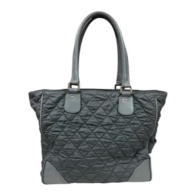 Pre-owned Chanel Gray Nylon Leather Tote Bag ()