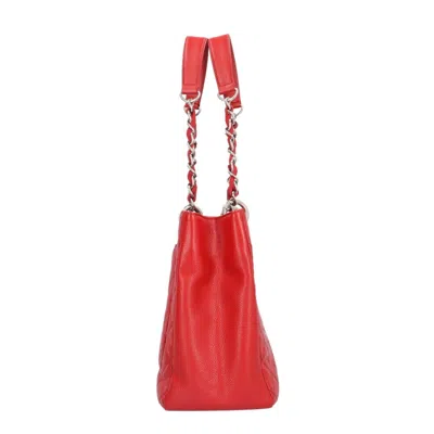 Pre-owned Chanel Red Color Grained Calfskin Tote Bag ()