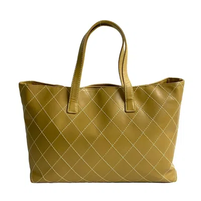 Pre-owned Chanel Yellow Leather Tote Bag ()