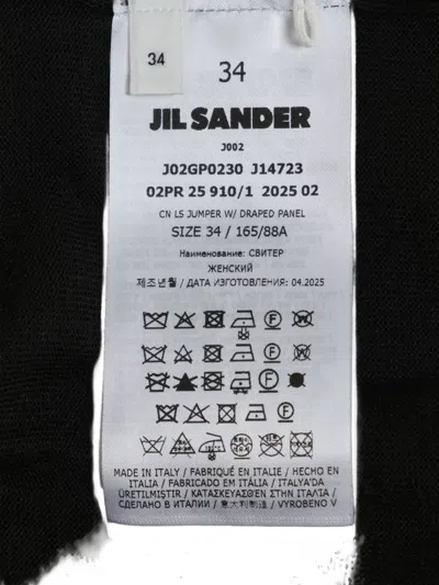 Jil Sander Draped-panel Sweatshirt In Black