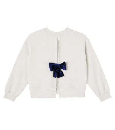 Monnalisa Kids' X Disney Minnie Mouse Embroidered Sweatshirt In Neutral