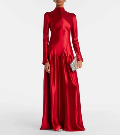 MILA缎布加长连衣裙