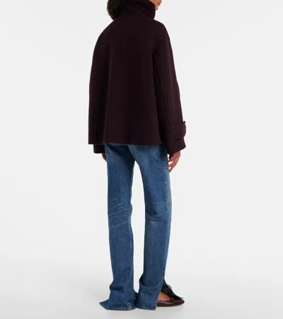 Chloé Women Violet Double-breasted Jacket With Wide Notched Revers And Dropped Shoulders In Wool Ble In Purple