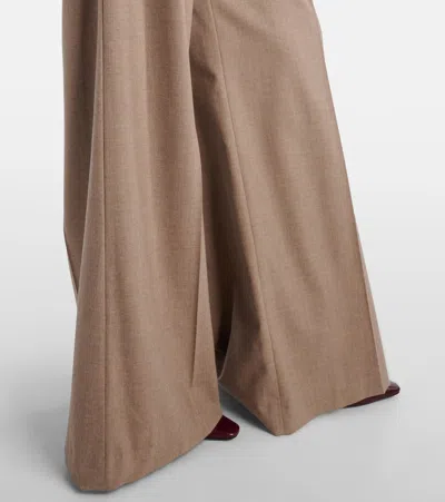 Max Mara High Waist Wide Leg Trousers Zulia In Brown