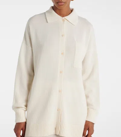 Max Mara Bull Oversized Cashmere Cardigan In White