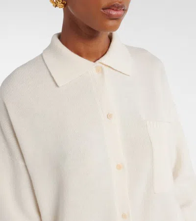 Max Mara Bull Oversized Cashmere Cardigan In White