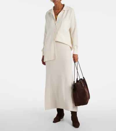 Max Mara Bull Oversized Cashmere Cardigan In White