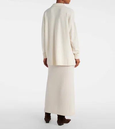 Max Mara Bull Oversized Cashmere Cardigan In White