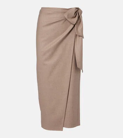 Max Mara "bingo" Wrap Skirt In Neutral