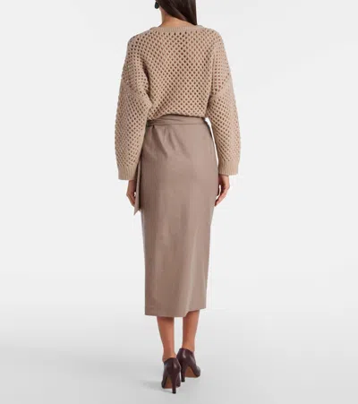 Max Mara "bingo" Wrap Skirt In Neutral