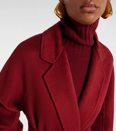 Max Mara Ludmilla Belted Cashmere Coat In Burgundy