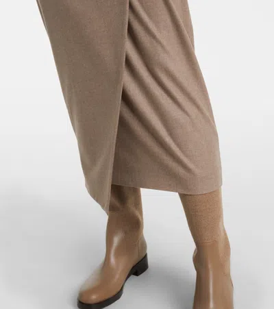 Max Mara "bingo" Wrap Skirt In Neutral
