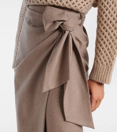 Max Mara "bingo" Wrap Skirt In Neutral
