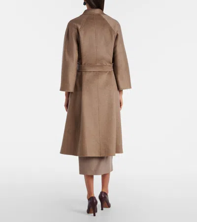 Max Mara Centro Belted Cashmere Coat In Brown