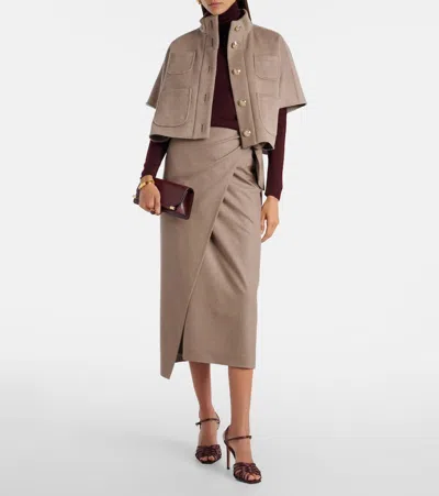 Max Mara Cashmere Cape In Brown