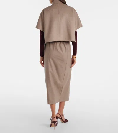 Max Mara Cashmere Cape In Brown