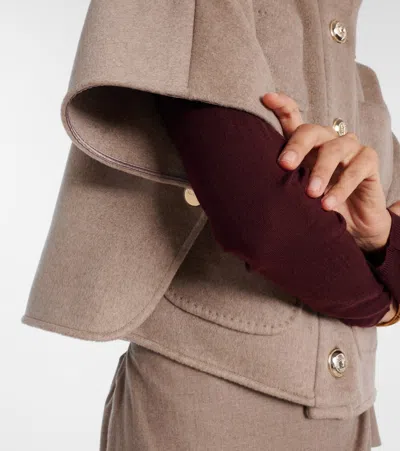 Max Mara Cashmere Cape In Brown