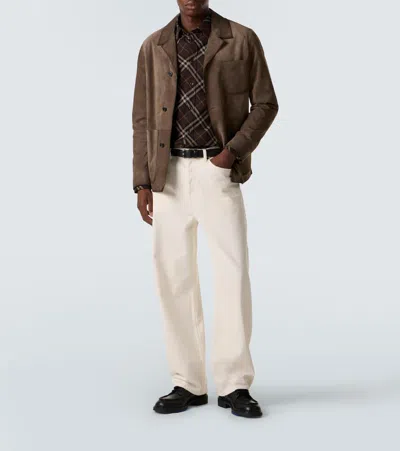 Burberry Brown Leather Amphibian Rogue In Animal Print